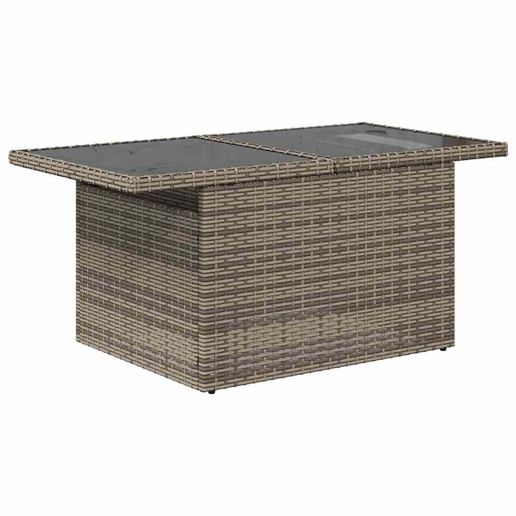 havesofasæt med 8 hynder grå polyrattan