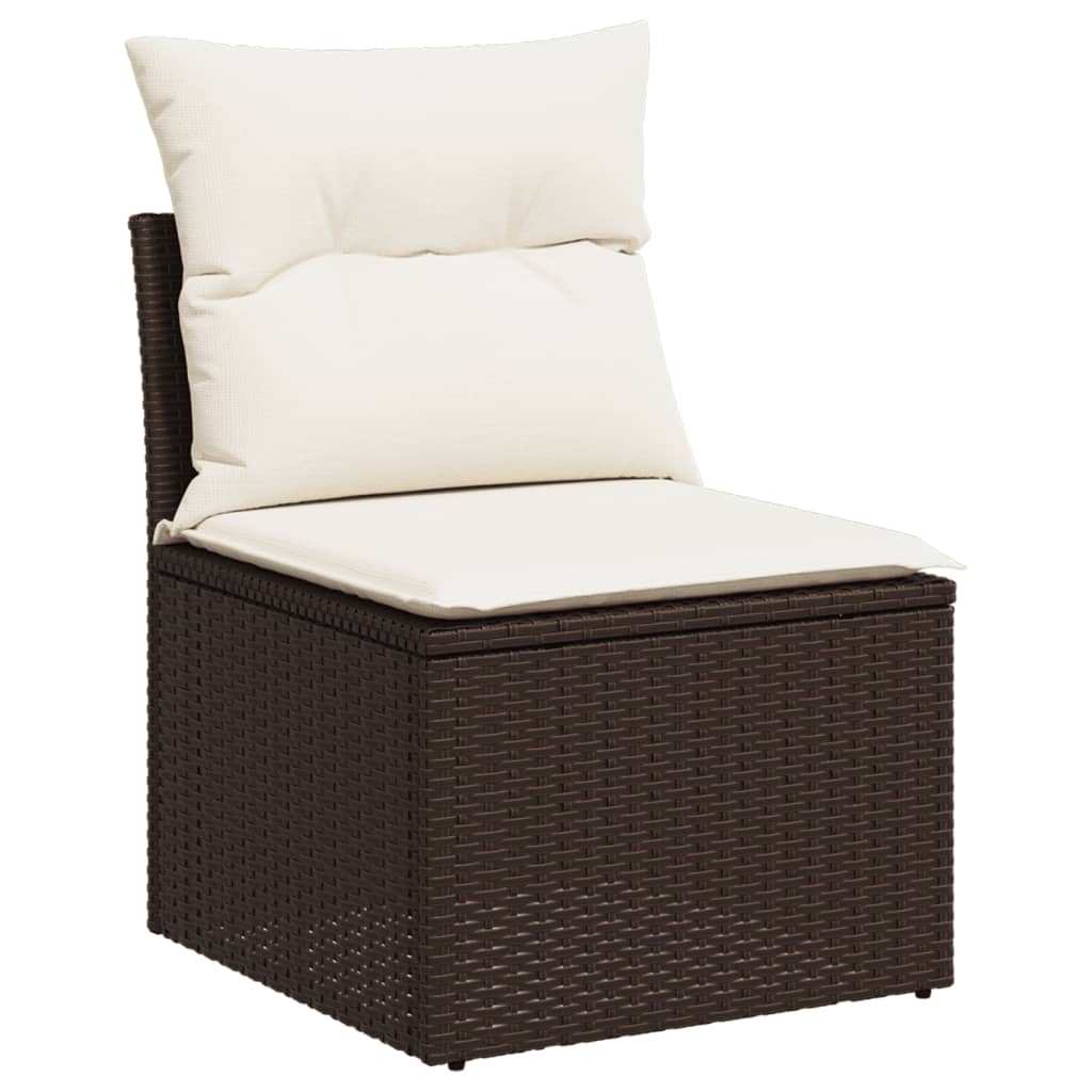 sofasæt til haven 8 dele med hynder polyrattan brun
