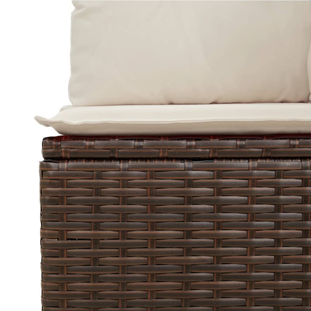 sofasæt til haven 8 dele med hynder polyrattan brun