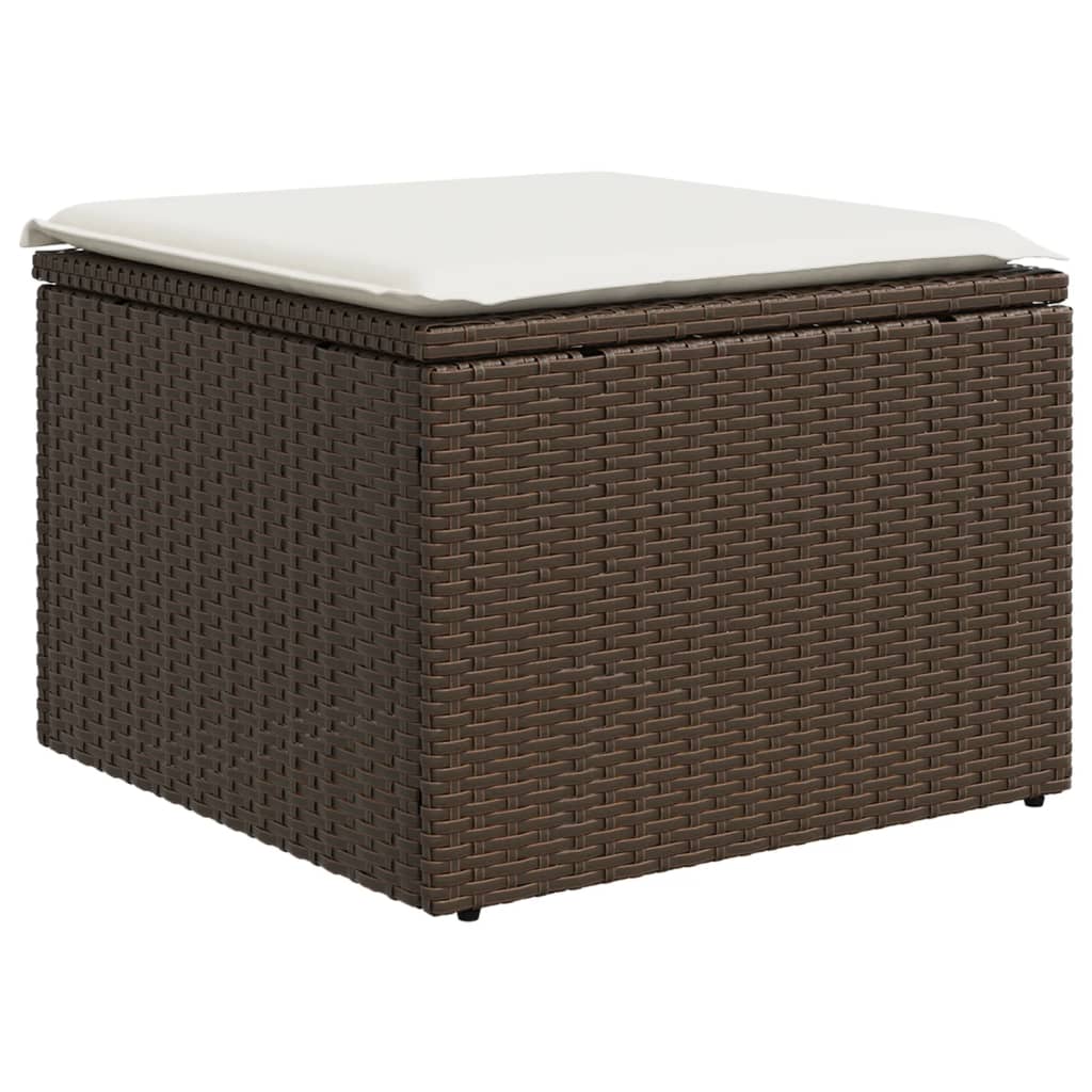sofasæt til haven 9 dele med hynder polyrattan brun