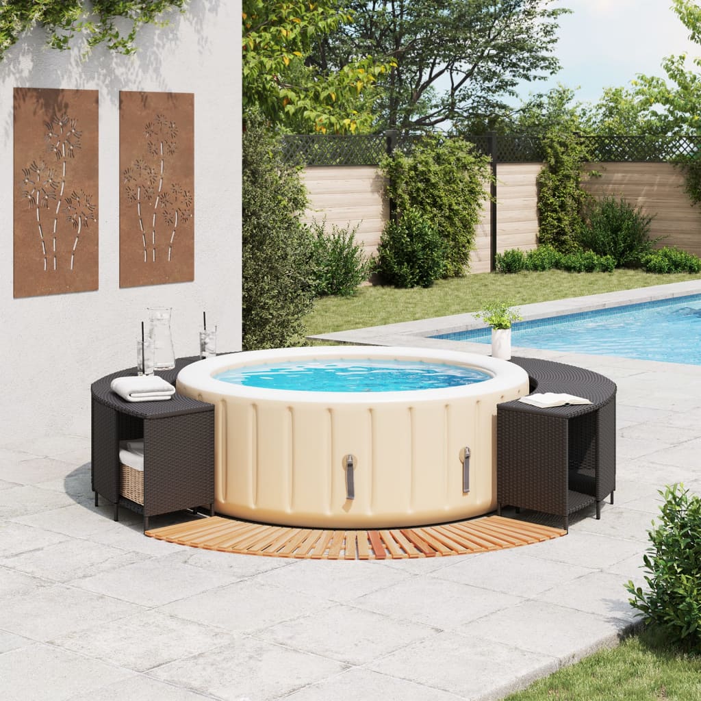 spakant polyrattan og massivt akacietræ sort
