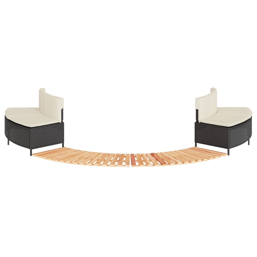 spakant polyrattan og massivt akacietræ sort