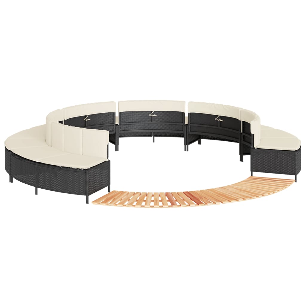 spakant polyrattan og massivt akacietræ sort