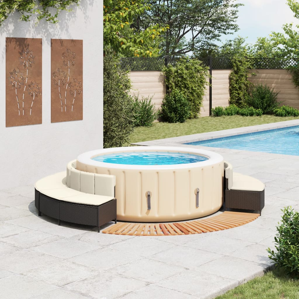 spakant polyrattan og massivt akacietræ sort