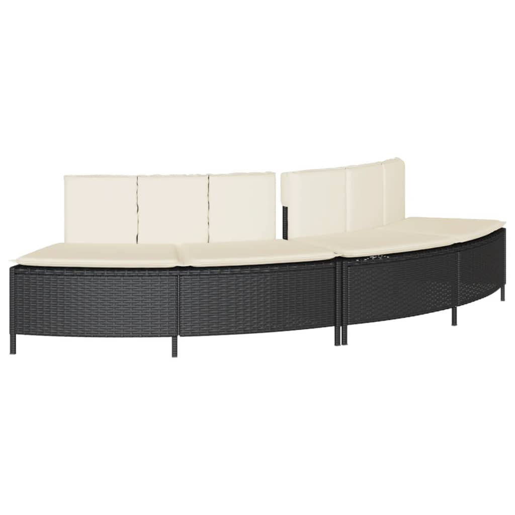 spakant polyrattan og massivt akacietræ sort