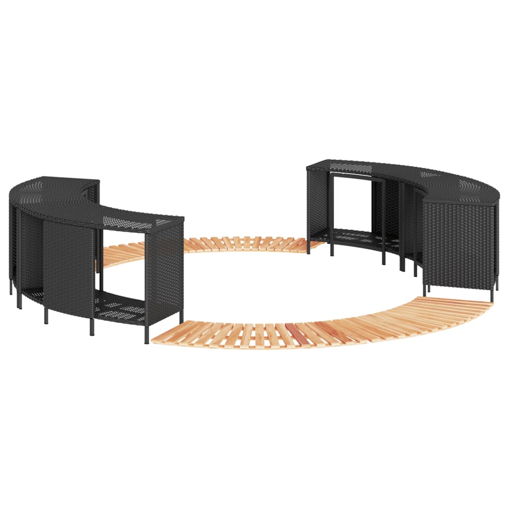 spakant polyrattan og massivt akacietræ sort