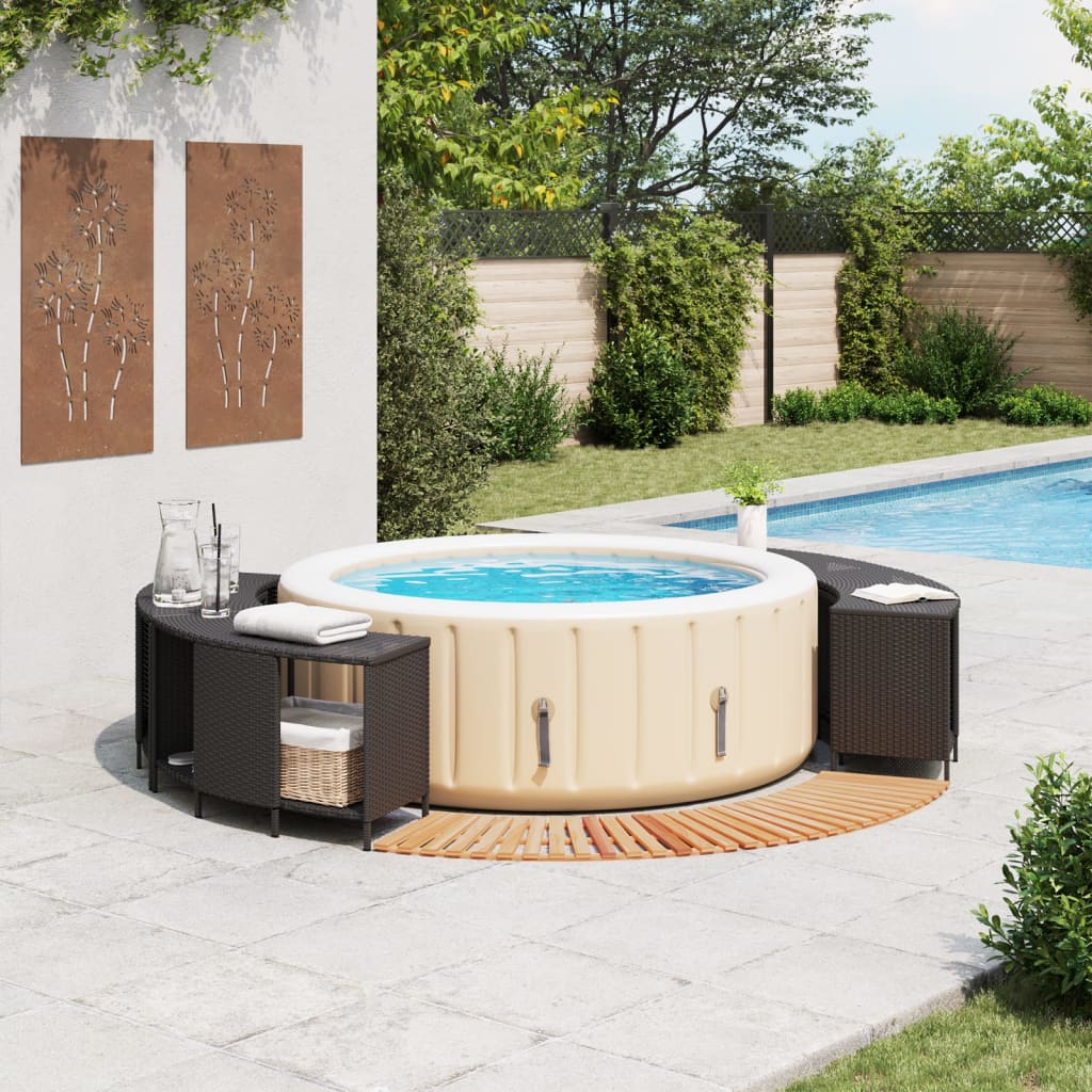 spakant polyrattan og massivt akacietræ sort