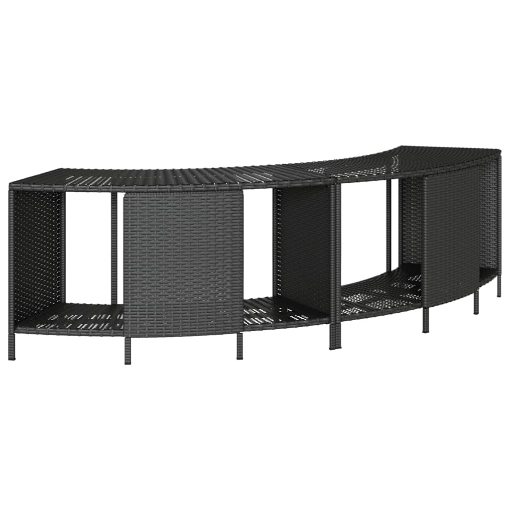 spakant polyrattan og massivt akacietræ sort