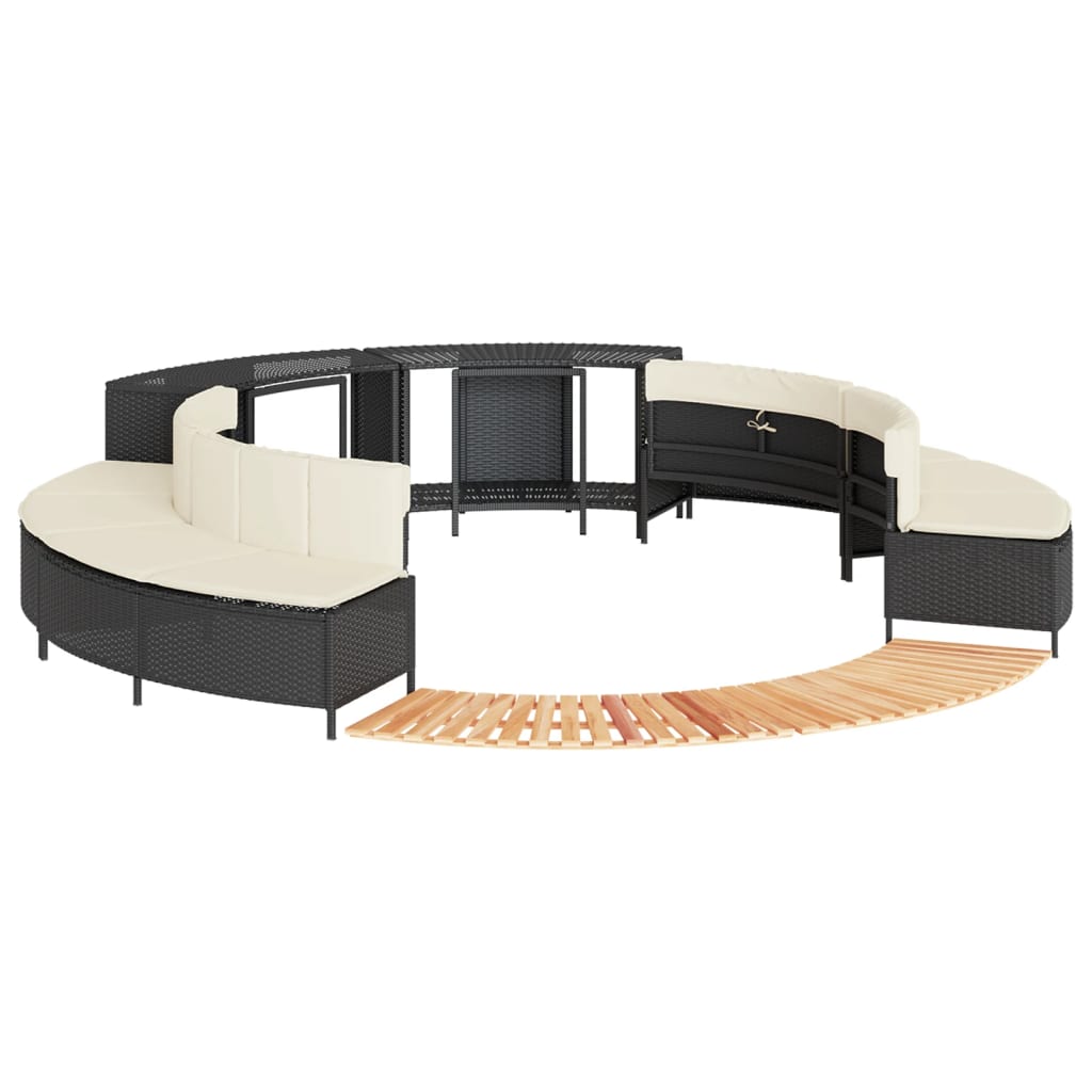 spakant polyrattan og massivt akacietræ sort