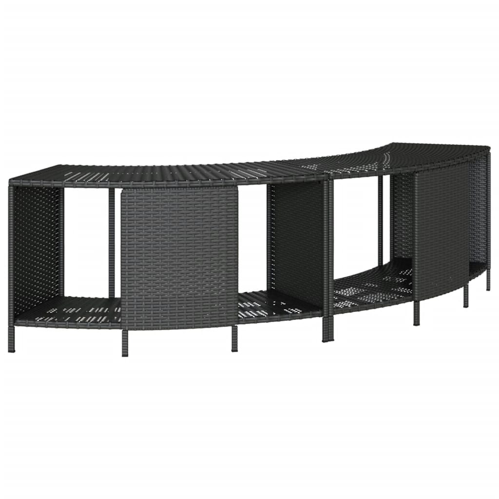 spakant polyrattan og massivt akacietræ sort