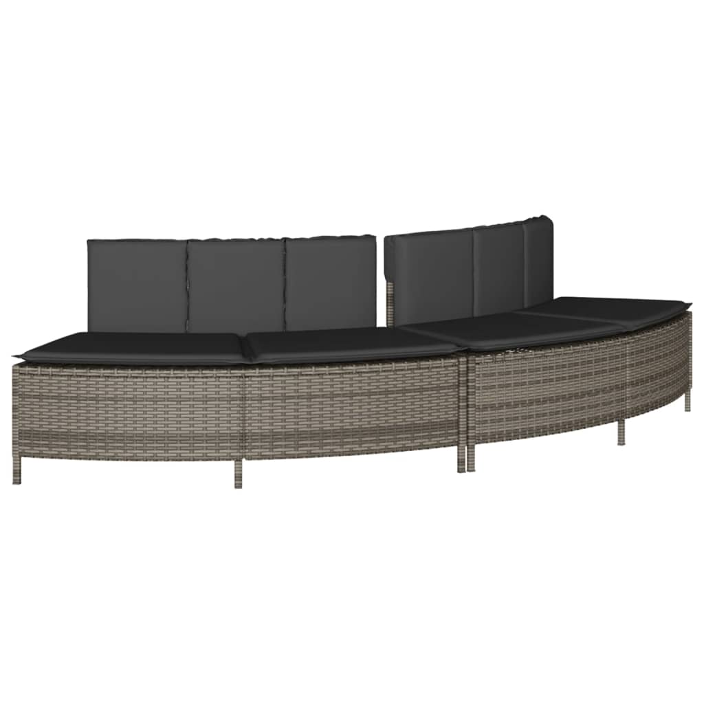 spakant polyrattan og massivt akacietræ grå