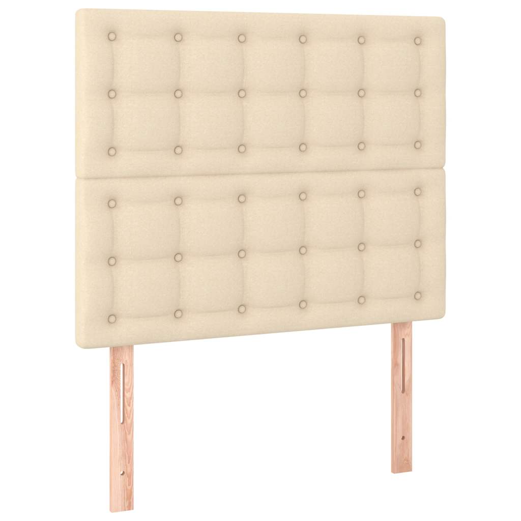 kontinentalseng med madras 120x190 cm stof cremefarvet