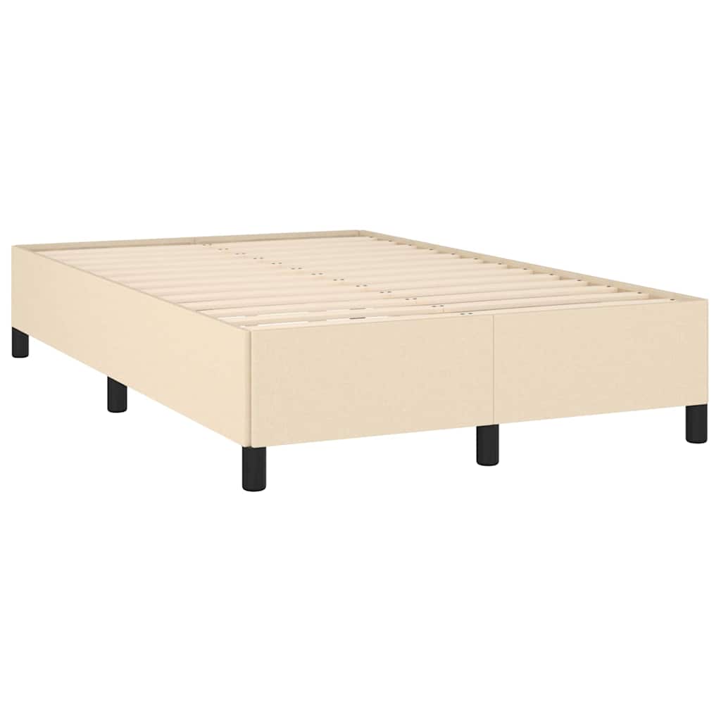 kontinentalseng med LED-lys 120x190 cm stof cremefarvet
