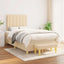 kontinentalseng med madras 120x190 cm stof cremefarvet