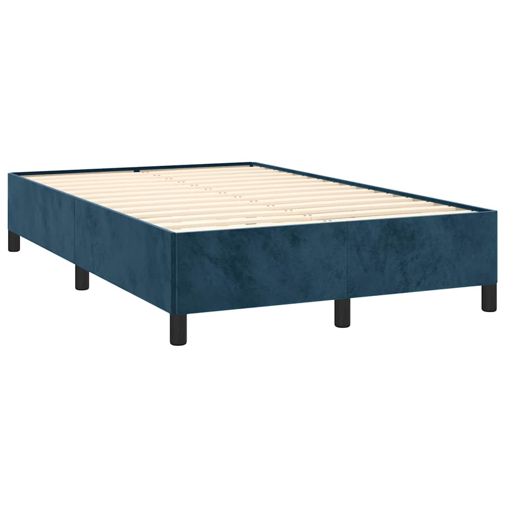 kontinentalseng med madras 120x190 cm velour mørkeblå