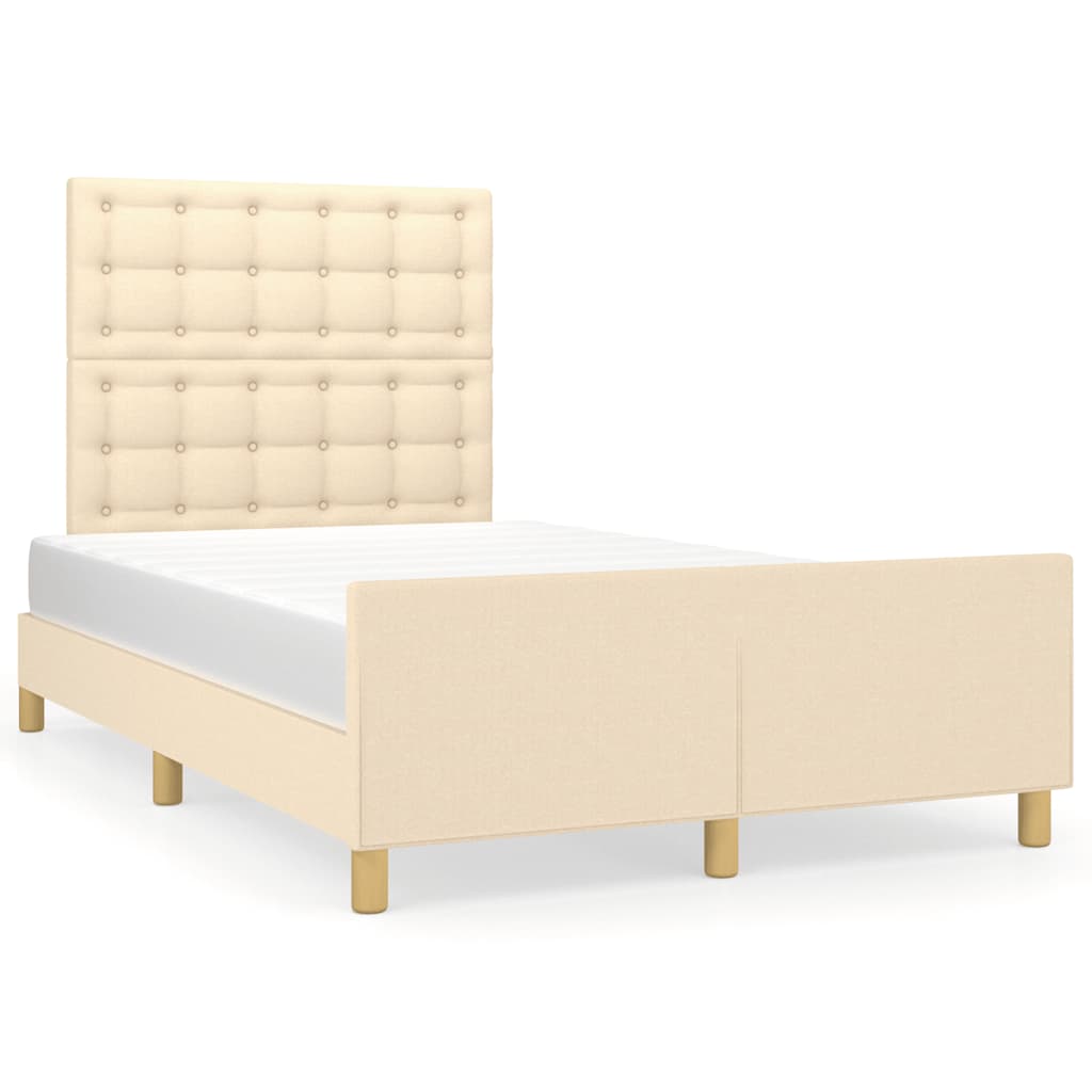 sengeramme uden madras 120x190 cm stof cremefarvet