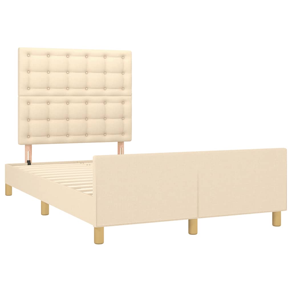 sengeramme uden madras 120x190 cm stof cremefarvet