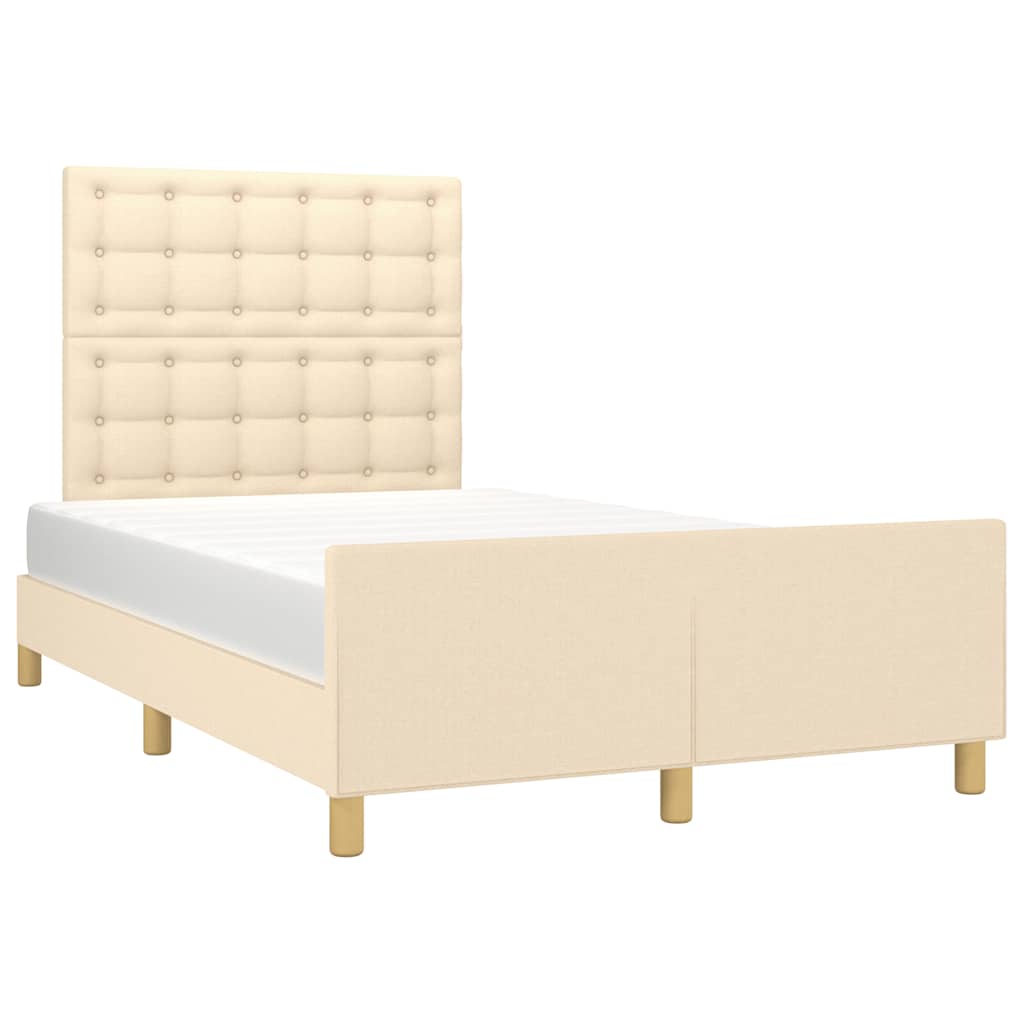 sengeramme uden madras 120x190 cm stof cremefarvet