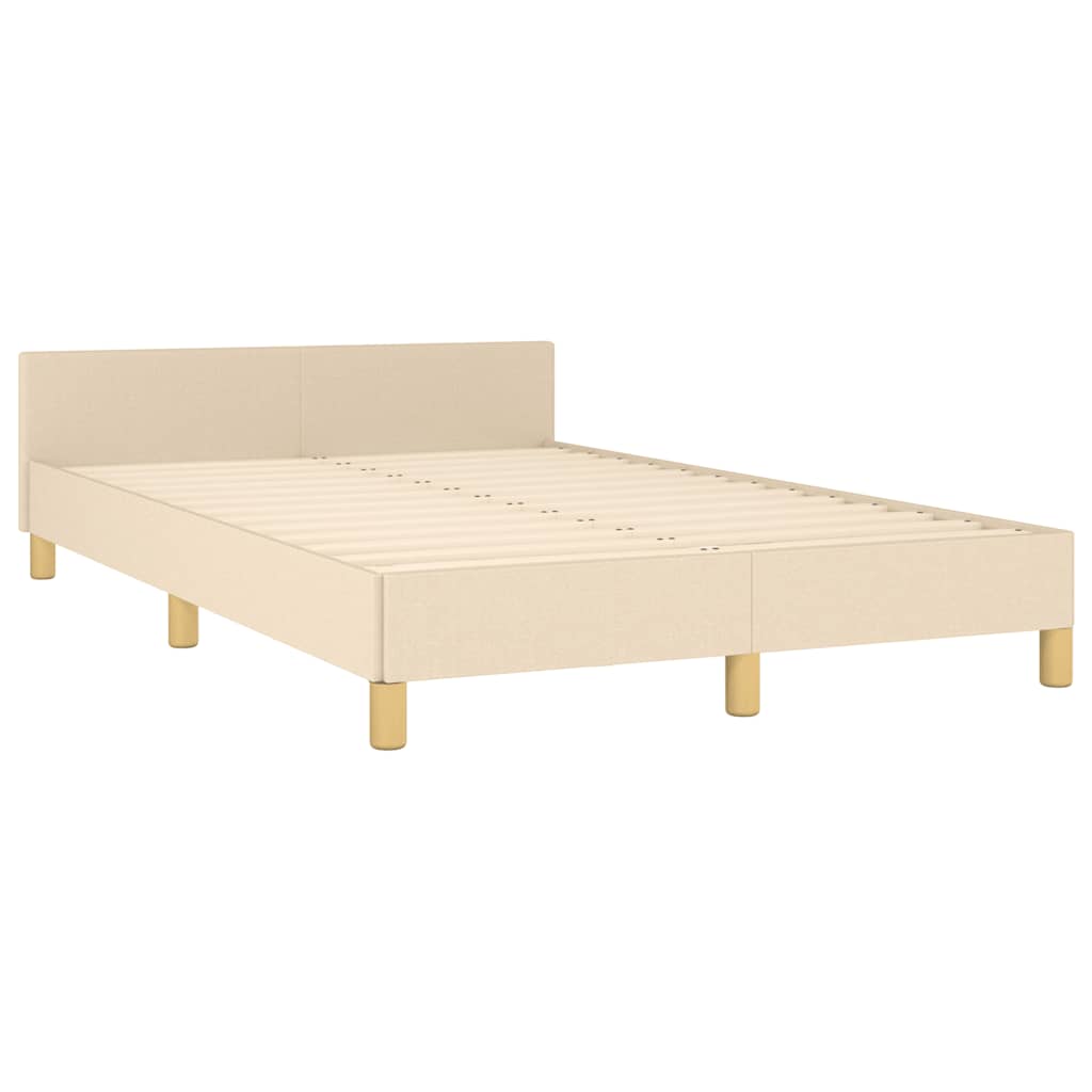 sengeramme uden madras 120x190 cm stof cremefarvet