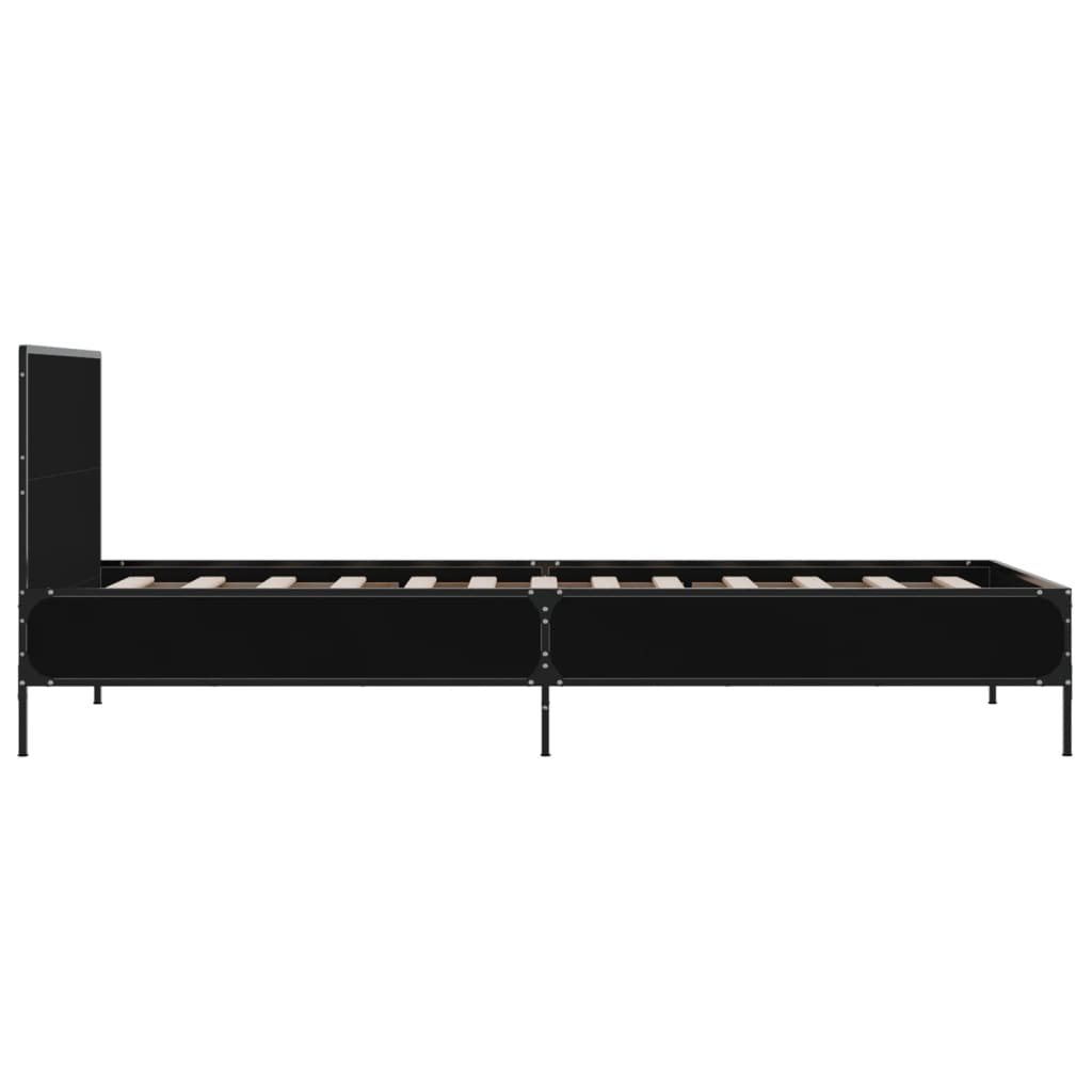 sengeramme 75x190 cm konstrueret træ og metal sort