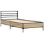 sengeramme 90x200 cm konstrueret træ og metal sonoma-eg