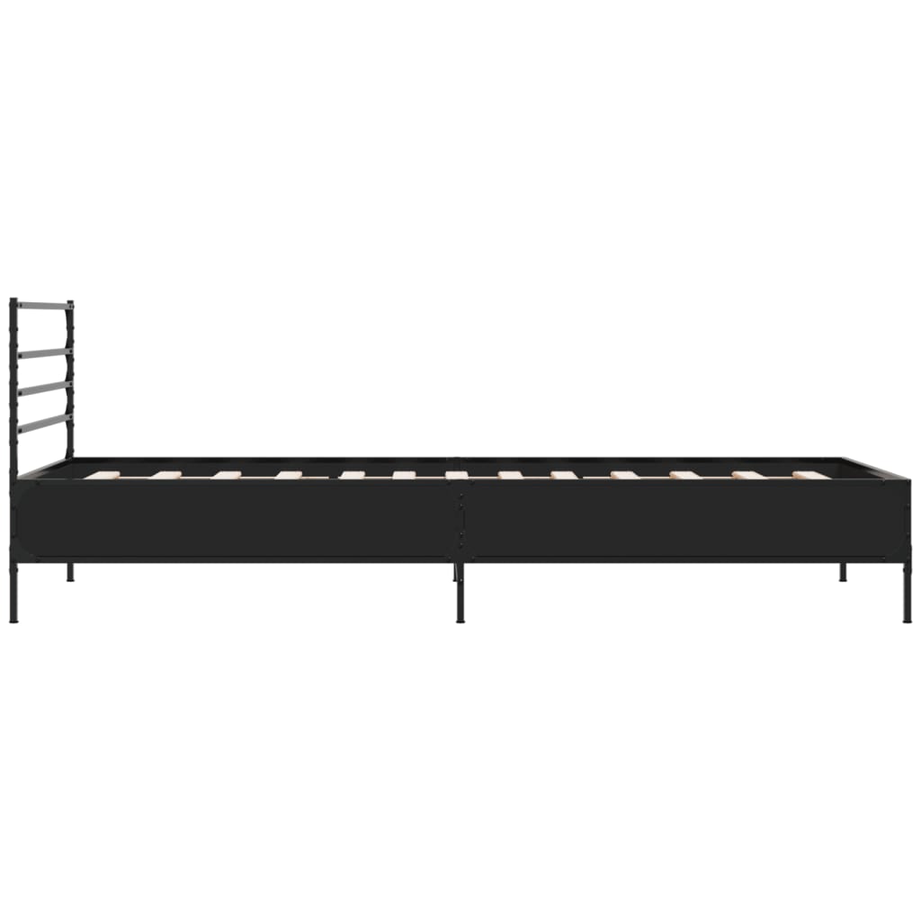 sengeramme 90x190 cm konstrueret træ og metal sort