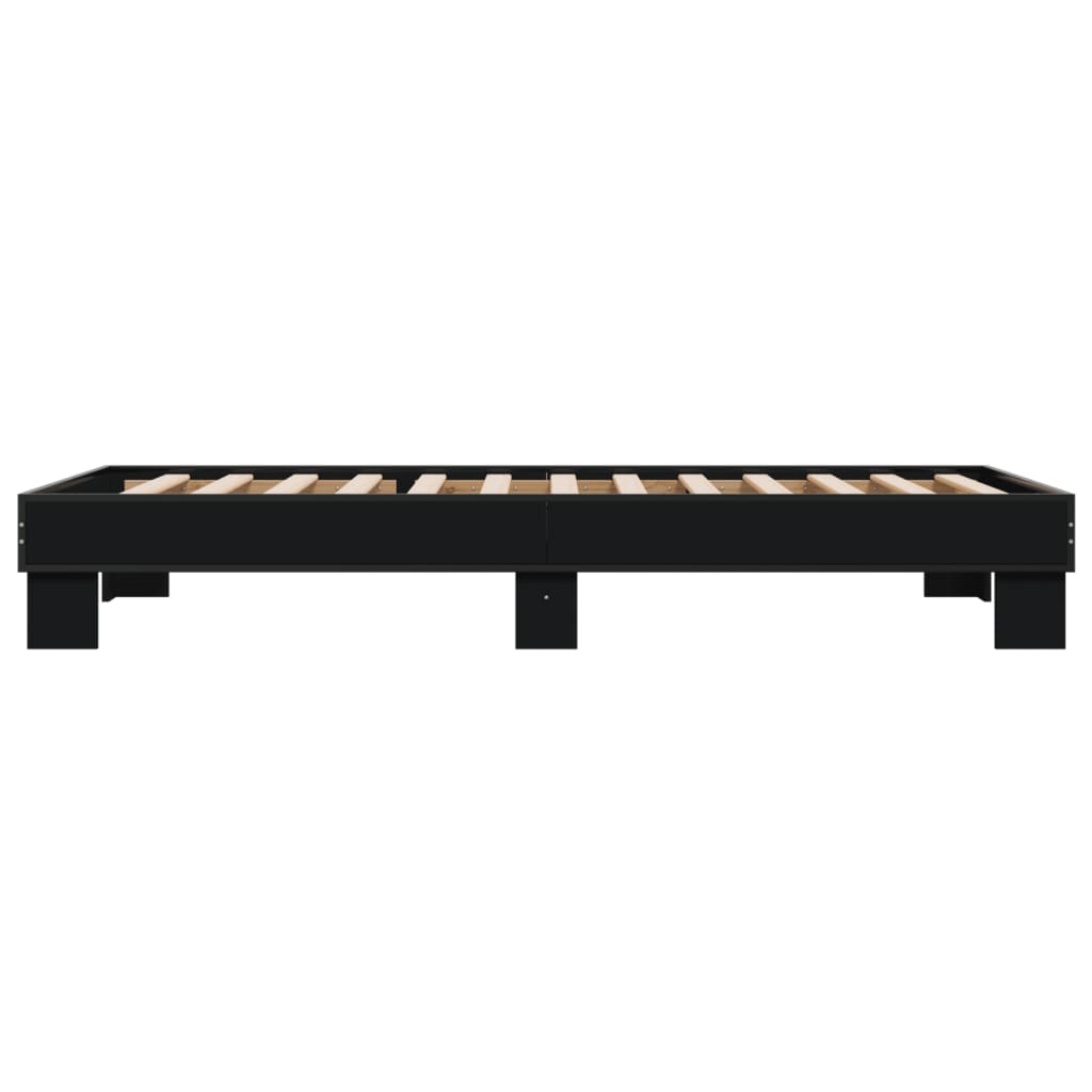 sengeramme 90x200 cm konstrueret træ og metal sort