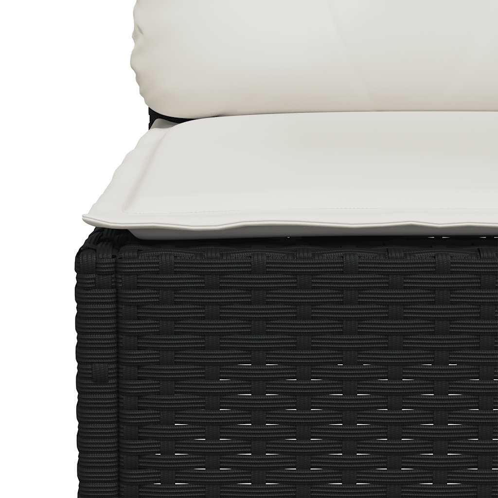 sofasæt til haven 4 dele med hynder polyrattan sort