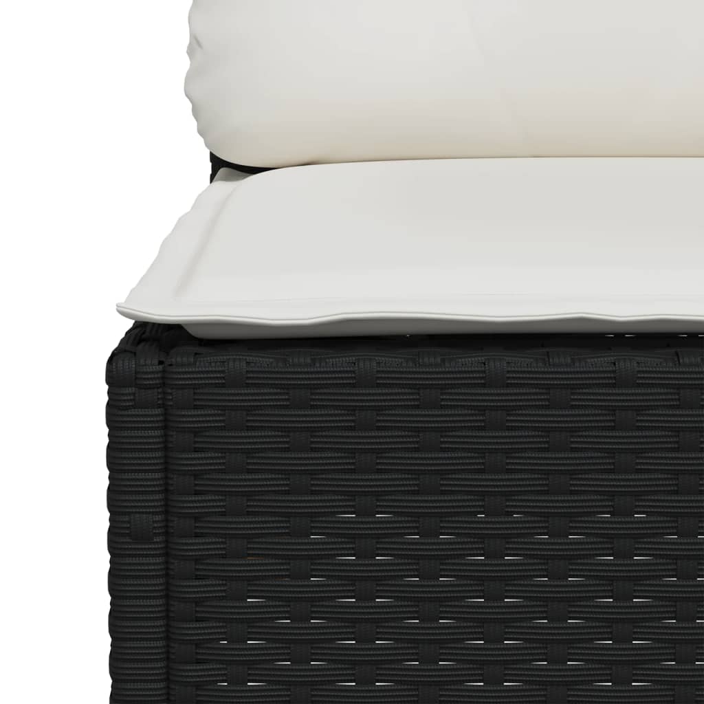 sofasæt til haven 5 dele med hynder polyrattan sort