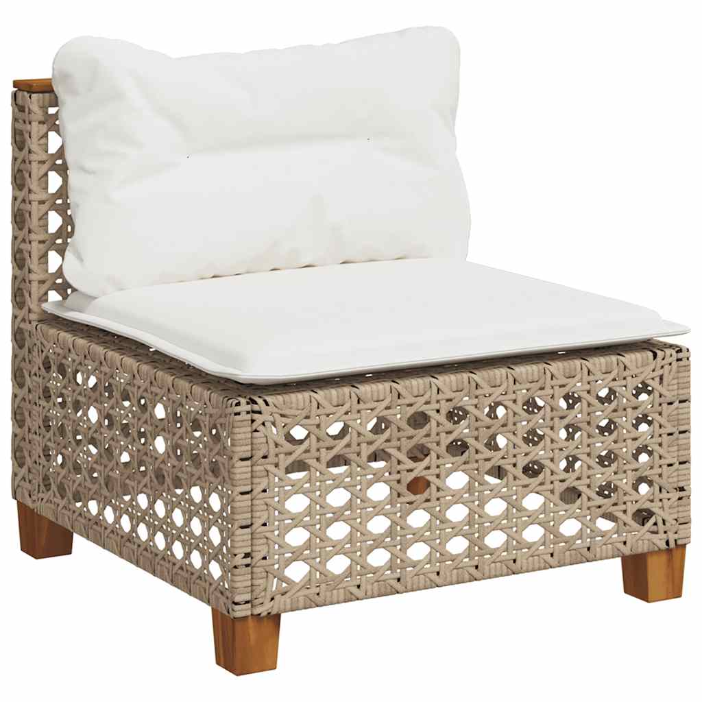 sofasæt til haven 5 dele med hynder polyrattan beige