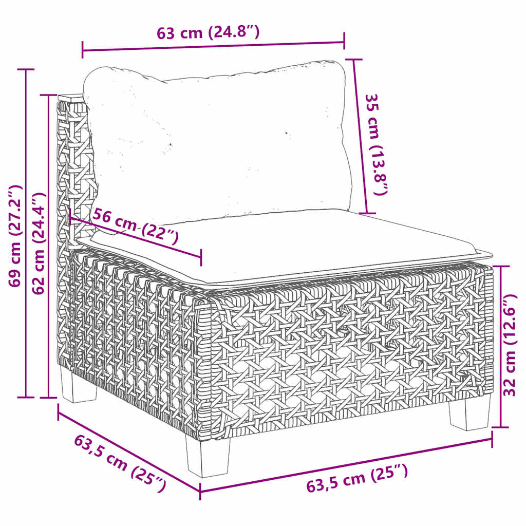 sofasæt til haven 5 dele med hynder polyrattan beige
