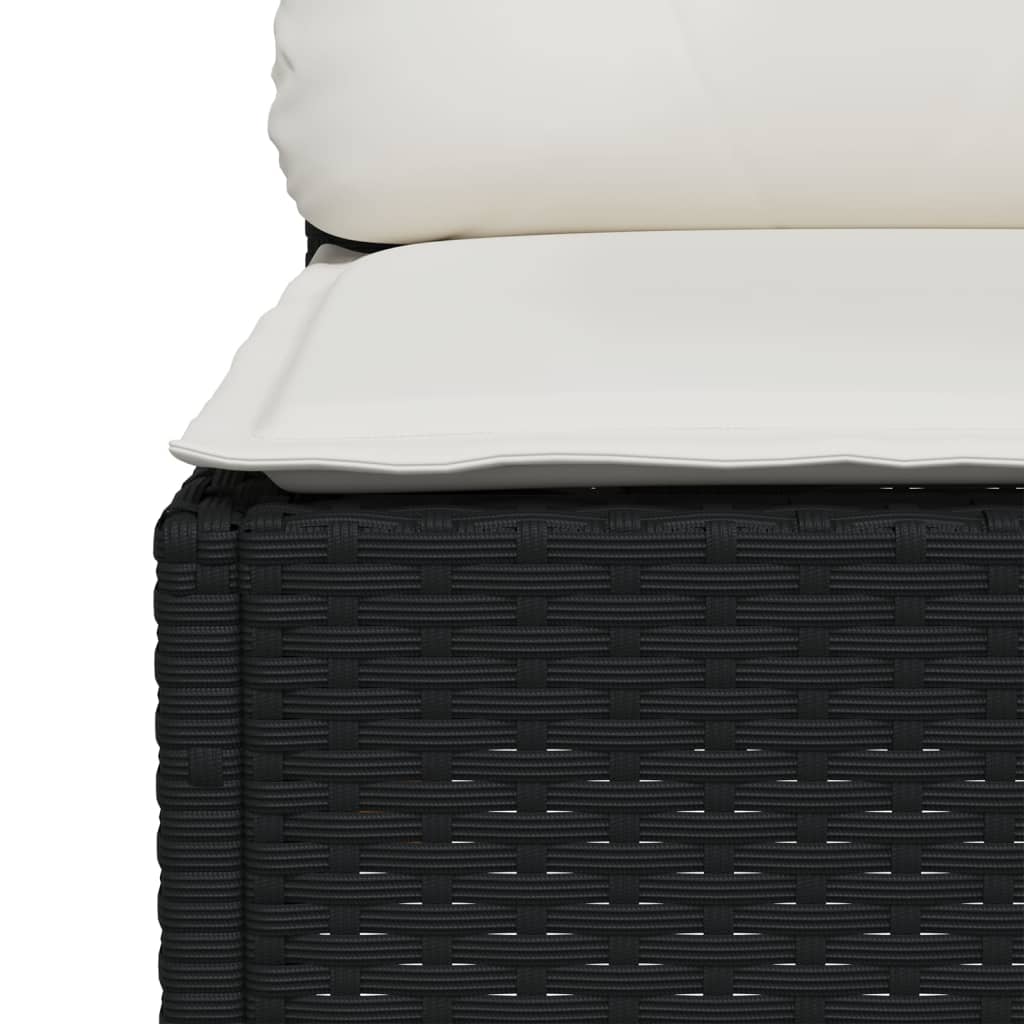 sofasæt til haven 6 dele med hynder polyrattan sort