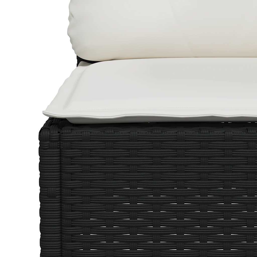sofasæt til haven 6 dele med hynder polyrattan sort