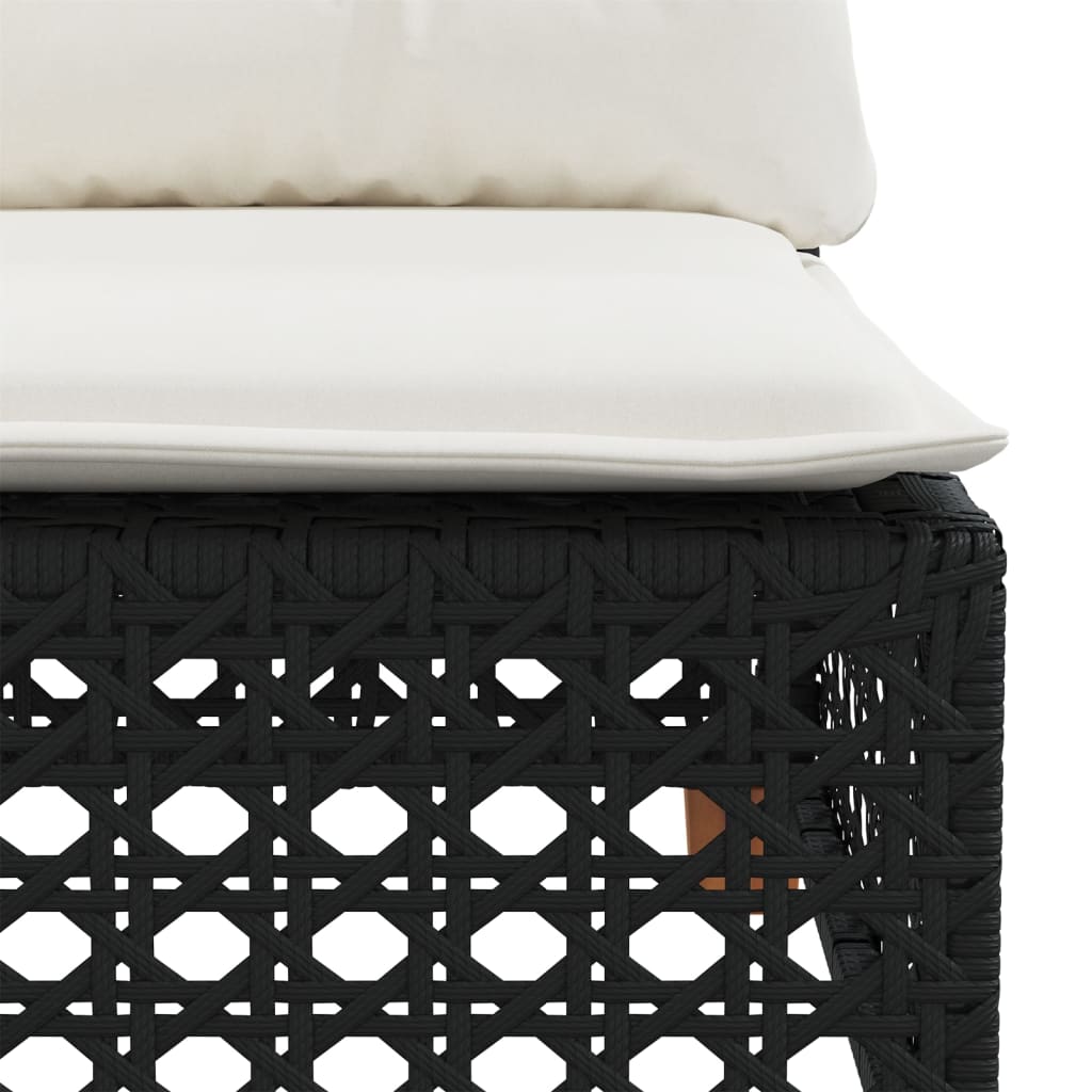 sofasæt til haven 6 dele med hynder polyrattan sort