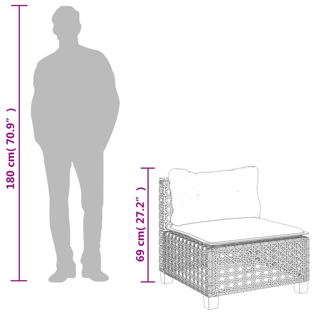 sofasæt til haven 8 dele med hynder polyrattan sort