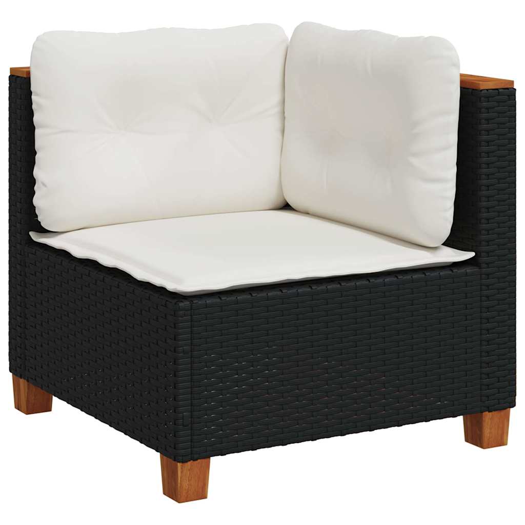 sofasæt til haven 8 dele med hynder polyrattan sort