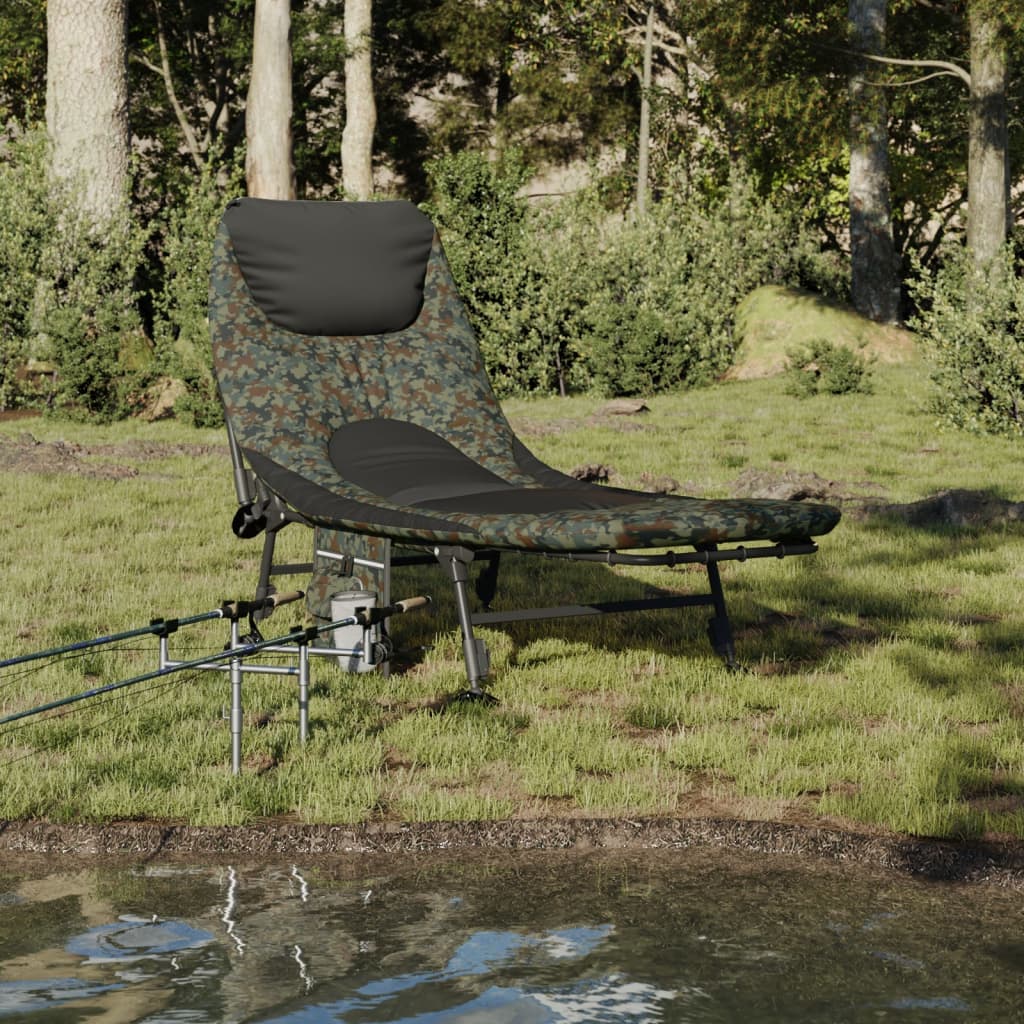 fiskestol med justerbare fødder foldbar camouflage