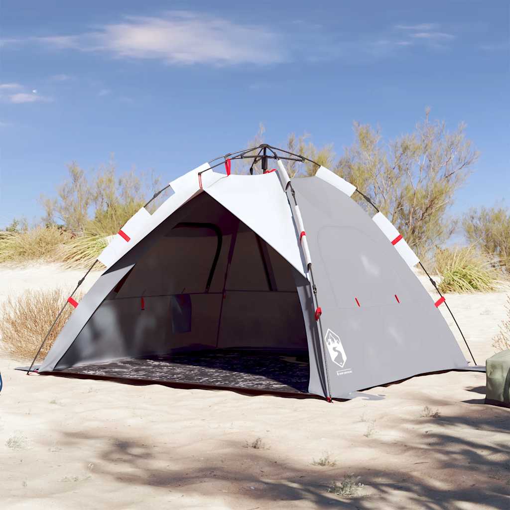 3-personers campingtelt vandtæt quick-release grå billede