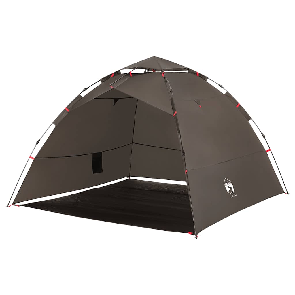 4-personers fisketelt quick release brun