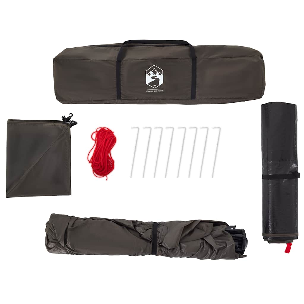 4-personers fisketelt quick release brun