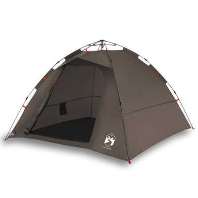 4-personers fisketelt quick release brun
