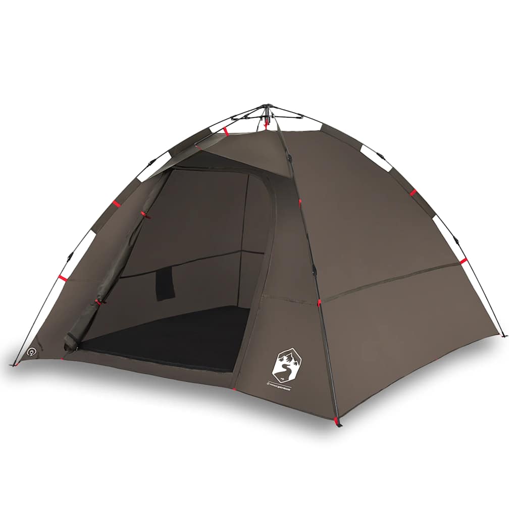 4-personers fisketelt quick release brun