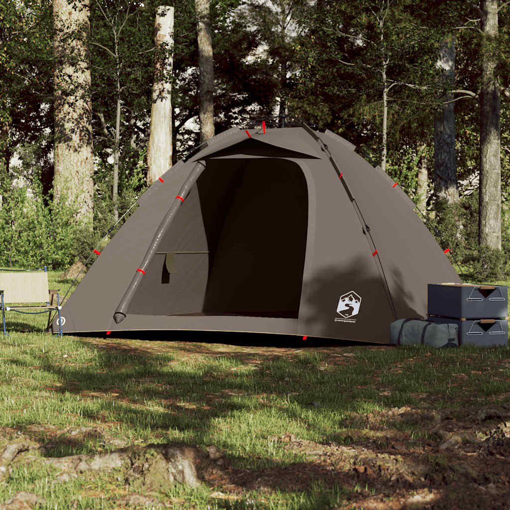 4-personers fisketelt quick release brun