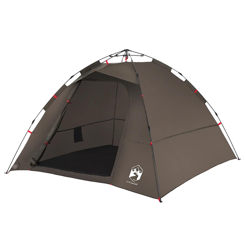 4-personers fisketelt quick release brun