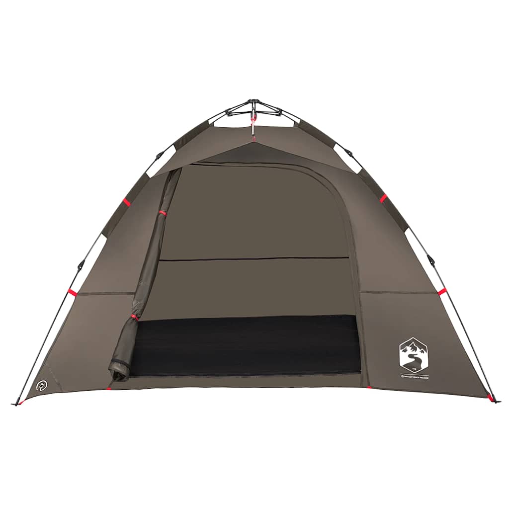 4-personers fisketelt quick release brun