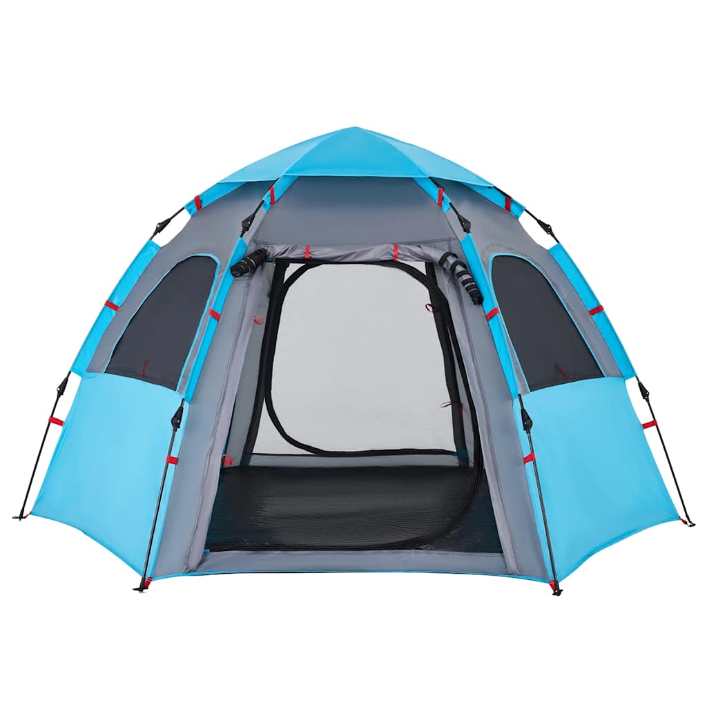 4-personers campingtelt quick-release blå
