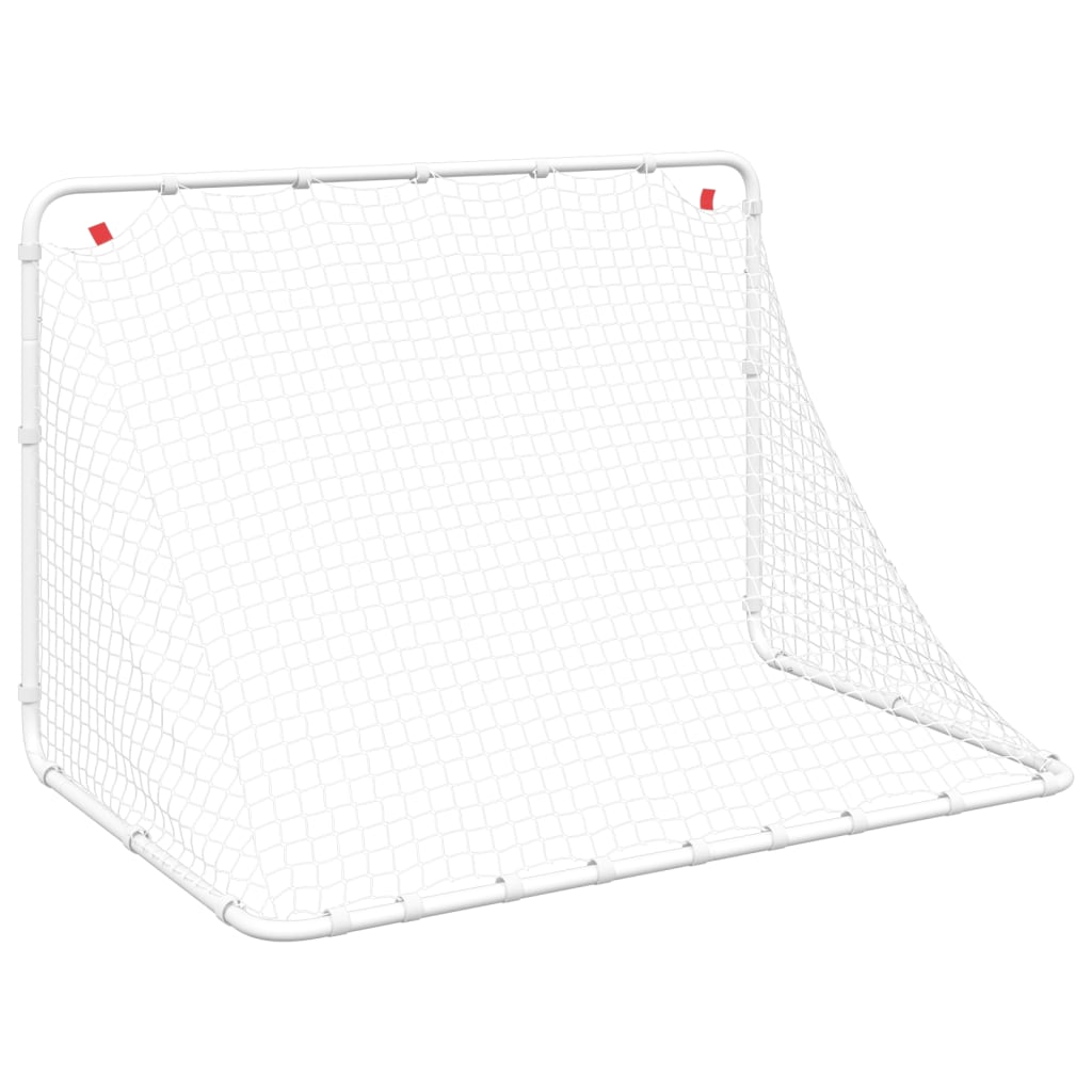 fodboldmål hvid 122x81x81 cm stål