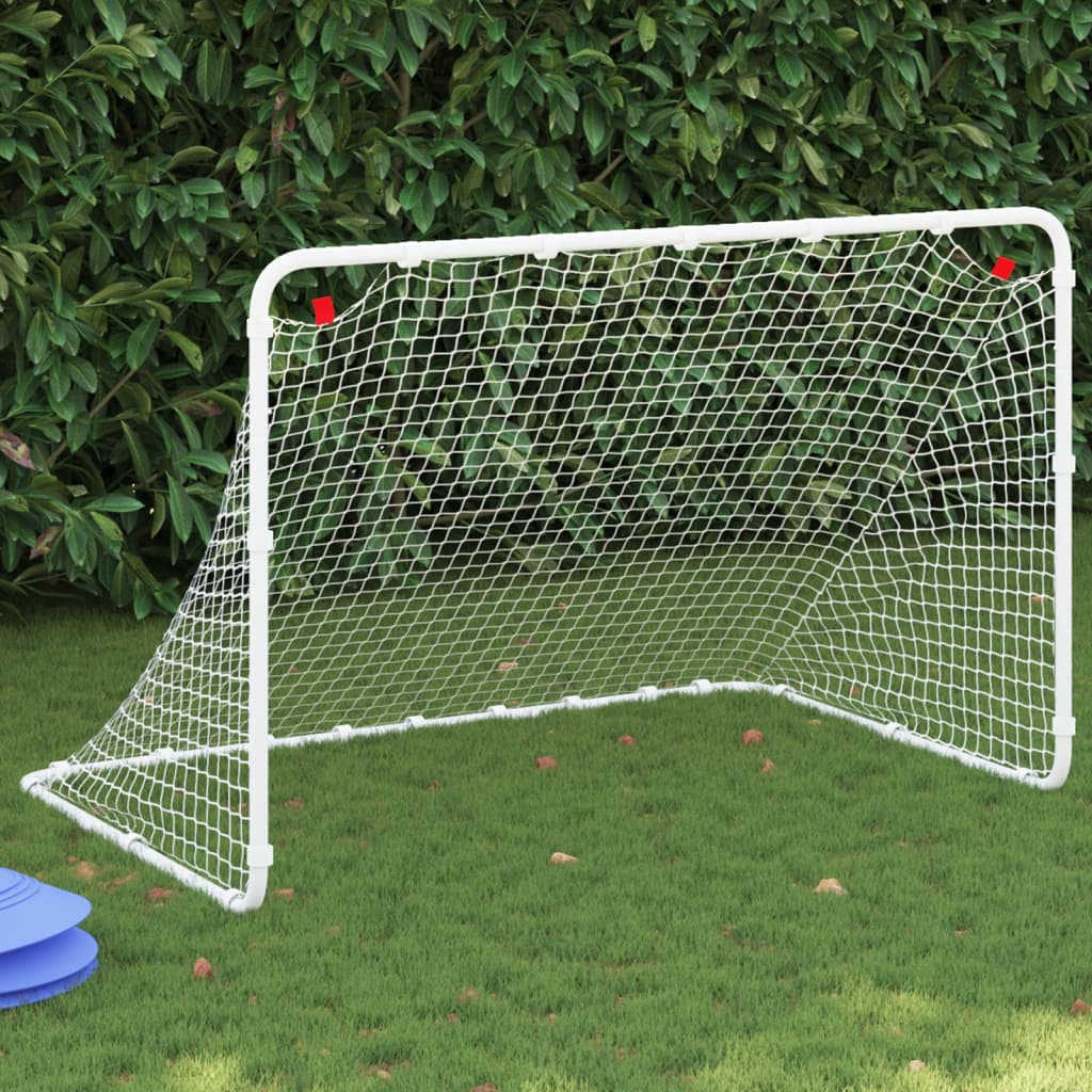 fodboldmål hvid 122x81x81 cm stål billede