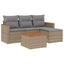 sofasæt til haven 5 dele med hynder polyrattan beige