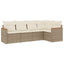 sofasæt til haven 5 dele med hynder polyrattan beige